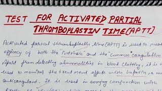 Activated Partial Thromboplastin Time APTT [upl. by Gleason]