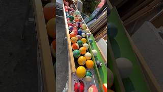 Marble run race ☆ DIY wooden slope  reverse play colorful billiard balls 2 asmr [upl. by Aicilav]