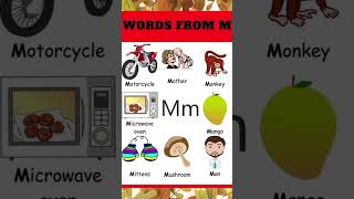 Words From Mytshorts kidslearning letter M wordsabcd aforapple atozalphabets shorts [upl. by Tom]