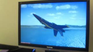 9 year old fooling around in the McDonnell Douglas FA18 Hornet Microsoft FSX flight simulator [upl. by Karlens955]