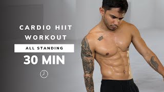 30 MIN CARDIO HIIT WORKOUT  ALL STANDING  No Equipment No Repeats At Home [upl. by Aimekahs]