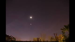 PLANETS MOVING  Venus and Jupiter in Motion Timelapse [upl. by Haduhey]