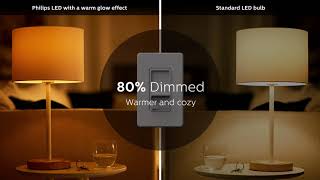 See the difference Philips dimmable LED with warm glow [upl. by Rednas]