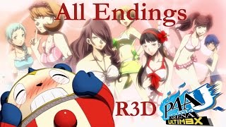 Persona 4 Arena Ultimax  All Story Endings English Full 1080p HD [upl. by Nyvets]