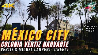 【4K】COLONIA VÉRTIZ NARVARTE México City  4KWalking Tour Ciudad de México [upl. by Elleneg276]