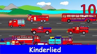 10 kleine Feuerwehrautos  Kinderlernlied  Sing mit Yleekids [upl. by Narik]