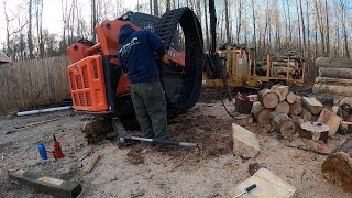 Putting new snow tracks on the skid steer [upl. by Francesca]