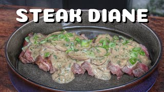 STEAK DIANE  RUMPSTEAK mit FLAMBIERTER CHAMPIGNONSAUCE  BBQVideo  0815BBQ [upl. by Odysseus]