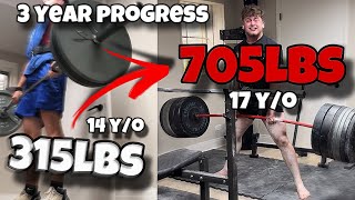 3 Year Natural Deadlift Progression 1417 Years Old Blake Wendt [upl. by Nigel387]