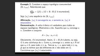 TOPOLOGIA GERAL Aula 13 Sequências em um espaço topológico [upl. by Baptist948]