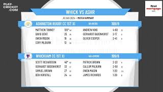 Whickham CC 1st XI v Ashington Rugby CC 1st XI [upl. by Strohl]