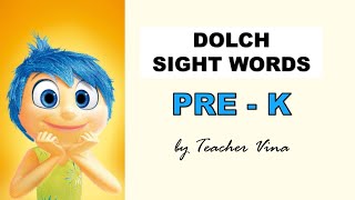 Dolch Sight Words for PreKindergarten [upl. by Griffy]