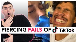 Piercer Reacts To TikTok Piercings GONE WRONG FAIL [upl. by Lahey829]