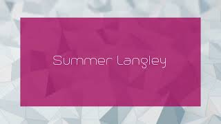 Summer Langley  appearance [upl. by Lednor]