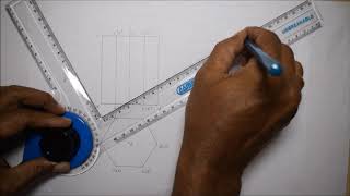 Projections of Solids Hexagonal Prism resting on Corner  M 310  Engineering Graphics in Tamil [upl. by Abehs]