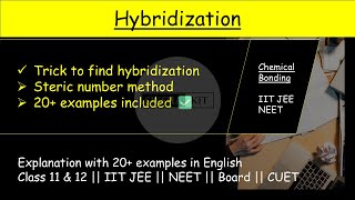 Hybridization in detail with 20 example ✅ Trick for hybridization Steric number method  A001 [upl. by Aisinoid891]