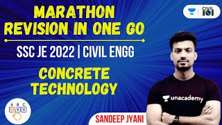 CONCRETE TECHNOLOGY  SSC JE 2022  MARATHON Revision in ONE GO  CIVIL ENGINEERING Sandeep Jyani [upl. by Niven]