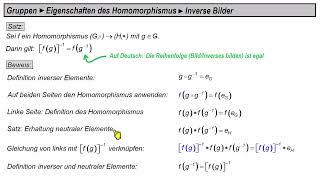 Gruppen ► Eigenschaften des Homomorphismus ►Inverse [upl. by Reilamag]