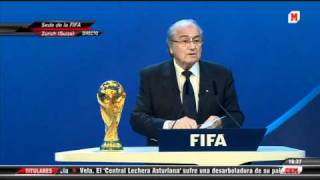 Blatter announces host World Cup 2018  Russia [upl. by Eniamart]