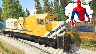 Train Trouble  Trains Cartoon for Kids with Spiderman and Lightning Mcqueen Nursery Rhymes Songs [upl. by Anaes]