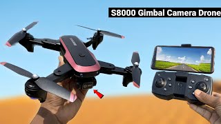 UAV S8000 Foldable Gimbal Camera Drone Unboxing amp Review  Believers Emporium [upl. by Peder]