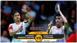 Kunlavut Vitidsarn vs Anthony Sinisuka Ginting  Semifinal India Open Badminton [upl. by Jeuz]