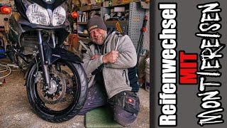 VStrom 650  Reifenwechsel per Hand und Montiereisen DIY [upl. by Leirda293]