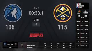 Minnesota Timberwolves  Denver Nuggets  NBA on ESPN Live Scoreboard [upl. by Alburga]