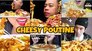 Mukbang Cheesy Poutine Asmr Compilation [upl. by Mannie]