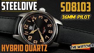 Steeldive SD8103 ⌚ 36mm Hybrid Quartz VH31  Watch Review  The Watcher [upl. by Patsy336]