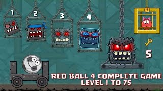 RED BALL 4  COMPLETE GAME quotLEVEL 175 quotALL 5 BOSSES KILLED WALKTHROUGH New Update [upl. by Rosabella]