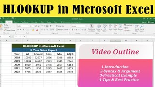 How to Use HLOOKUP Formula in Microsoft Excel Excel Formulas and functions [upl. by Ubana]