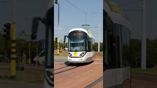 CAF Urbos 100 in Nieuwpoort🇧🇪 tram publictransport kusttram belgium shorts [upl. by Atinet788]