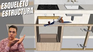 ESTRUCTURA de madera para COCINA de concreto [upl. by Stuckey]