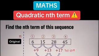 Quadratic nth term ⚠️ [upl. by Arde]