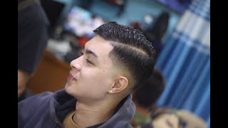 MID FADE HAIRSTYLE HAIRCUT TUTORIAL barbershop jojosbarbershop hairstyle pinoybarber [upl. by Nalhsa590]