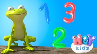 Cinq Petites Grenouilles 🐸 Apprendre les chiffres 🔢 HeyKids  Comptine bébé [upl. by Jahncke]