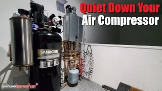 Quiet Down your AIR COMPRESSOR with air silencers and a Magnaflow Muffler  AnthonyJ350 [upl. by Notnyw]