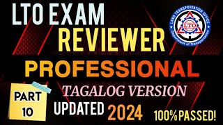 LTO EXAM REVIEWER FOR PROFESSIONAL DRIVERS LICENSE UPDATED 2024 TAGALOG VERSION PART 10 [upl. by Anyela]