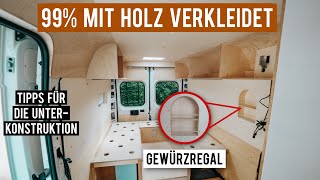 Wand amp Decke im VAN ∙ Verkleidung aus Pappel amp Biegesperrholz ∙ DIY Campervan Selbstausbau 16 [upl. by Paz443]