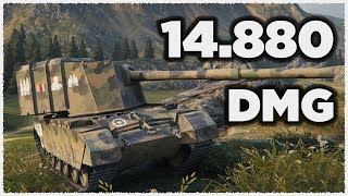 FV4005 Stage II • 14880 dmg • NEBELBURG • Maximum damage World of Tanks [upl. by Acired]