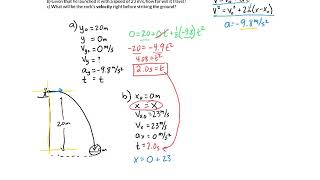 2D Kinematics Example  Horizontal Initial Velocity [upl. by Lemay]