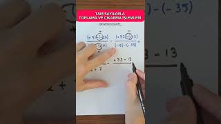 TAM SAYILARLA TOPLAMA VE ÇIKARMA İŞLEMLERİ 7sınıfmatematik tamsayılar [upl. by Lynd251]