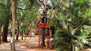 Adventure Rope Cycling in GOGO Land adventure resort Poovar best place to visit with family amp Frien [upl. by Aser733]