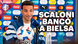 SCALONI Y DIBU MARTÍNEZ EN CONFERENCIA ANTES DE LA FINAL ARGENTINA vs COLOMBIA BANCA A BIELSA [upl. by Assirok99]