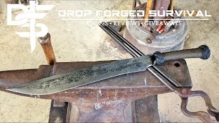 BlackSmithing  Forging a Tactical Bush Sword  Forged In Fire  HelmForge [upl. by Notanhoj]