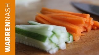 How to Julienne Carrots  60 second demo  Recipes by Warren Nash [upl. by Llehsam774]