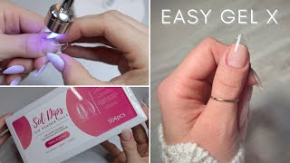 How To Do Soft GEL Tip Extensions Nails At Home  Easy Tutorial  Gel X Alternative [upl. by Nnateragram]