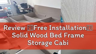 Review 【Free Installation】 Solid Wood Bed Frame Storage Cabinet Single Bed Oversized Single Bed Dra [upl. by Juakn242]