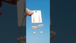 Diy pearl earrings diy diyjewelery diycraft [upl. by Sampson]